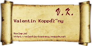 Valentin Koppány névjegykártya